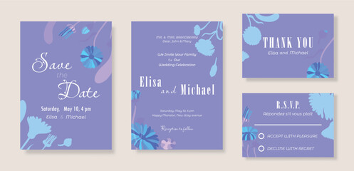 Floral set with a wedding celebration layout