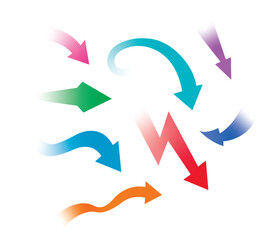 vector gradient arrow signs. arrow signs on white background