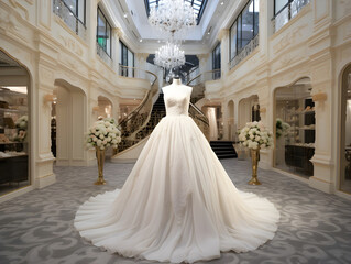 Obraz premium Luxury Elegant and Expensive Woman Wedding Dress and Clothes AI Artwork