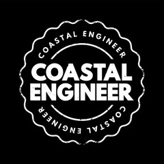 Coastal engineer text stamp, concept background