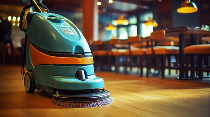 Close-up of professional cleaner washing floor Cleaning service and moving day concept