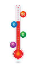 vector colored thermometer