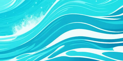 Vector ocean wave line blue and white background. Ocean sea art with natural template. Seamless soft blue ocean pattern wave water background.