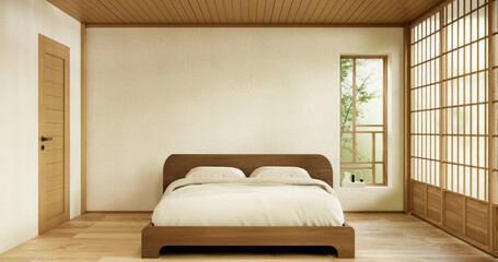 Interior Luxury modern Japanese style bedroom mock up, Designing the most beautiful.