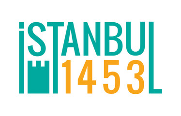 vector conquest of istanbul logo. istanbul and 1453
