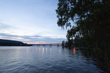 Evening Street walk in Østersund Jämtlands county, Sweden, Scandinavia, Europe