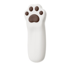 3D Pet Paw Icon with Transparent Background