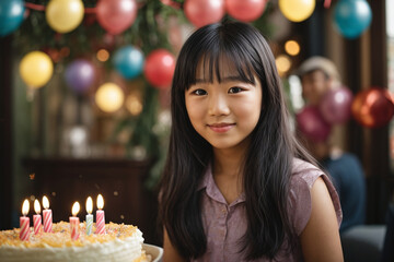 young woman portrait in the birthday party