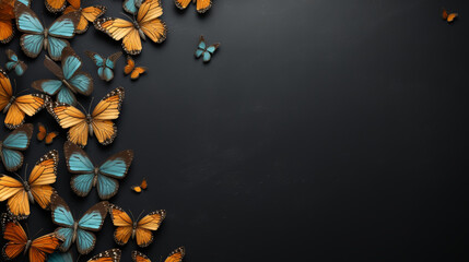 Butterfly isolated on color background.