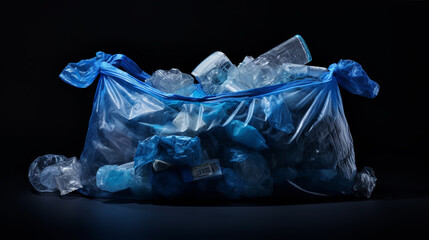 Blue garbage bag