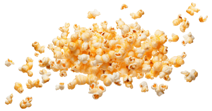 Flying delicious popcorn cut out