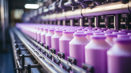 Milk production at factory - obrazy, fototapety, plakaty