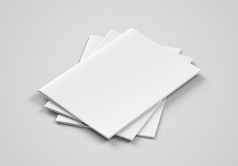 Blank brochure mockup on grey background