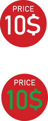 10 dollars price sale tag and sticker signs vector eps suitable for many uses