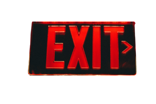 the carved inscription on the plate: exit