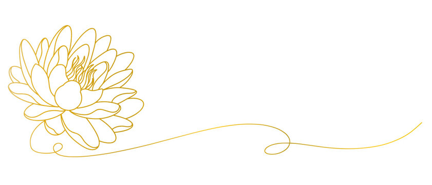 Lotus flower line art style vesak day vector with transparent background eps