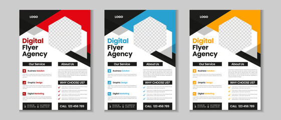 A4 business flyer template design, corporate brochure, marketing flyer, advertising flyer template design with mockup