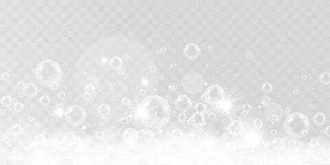 Air bubbles.Soap foam vector illustration on a transparent background.	
 - obrazy, fototapety, plakaty
