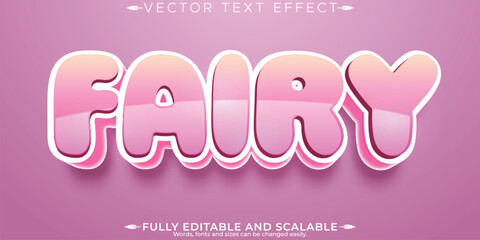 Fairy text effect, editable pink and magical customizable font style.