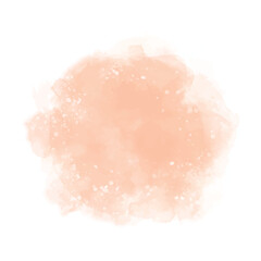 Peach stain splash watercolor illustration - obrazy, fototapety, plakaty