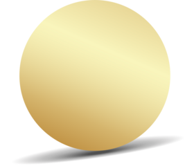 Gold paper circle and shadow
