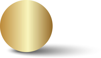 Gold paper circle and shadow