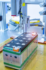 artificial intelligence machine at industrial manufacture factory of lithium battery