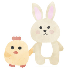 Easter Day cute chicken,carrot and cute rabbit for happy Easter day