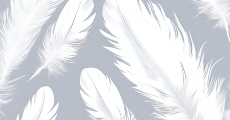Heavenly Plume: AI-Crafted Feathers and Bird Plumage Unite in a Creative Banner, Providing Texture and Detail Space for a Message of Angelic Faith
