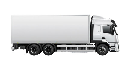 Cargo truck transporting goods on transparent background