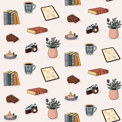 I date myself every day, seamless pattern