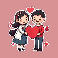 vector design couple lover celebrate valentine day 