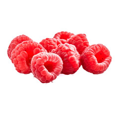  Delicious group of raspberries over isolated white background