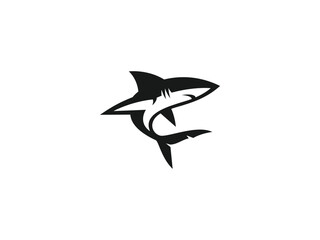 shark logo vector icon illustration, logo template
