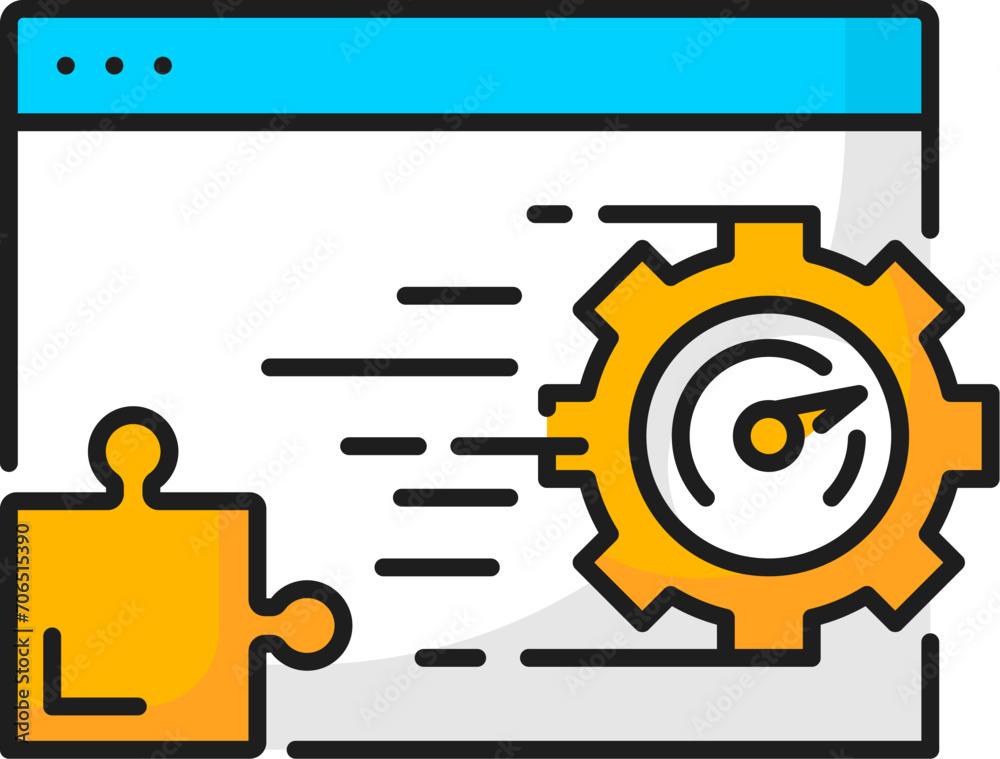 Leinwandbilder high speed of website creation. cms. content management system icon, web blog creation, internet inf
