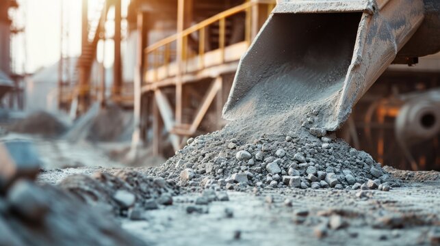 The cement production process, capturing the various stages involved in manufacturing this essential construction material