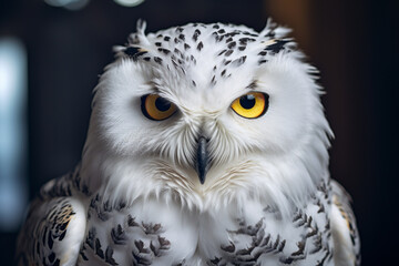 Obraz premium Close up of a snowy owl, Bubo scandiacus