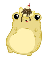 Banana split frog character illustration