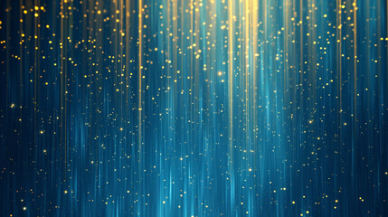 Technology futuristic blue stripe vertical lines background with gold lighting effect sparkle.