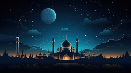 Divine Designs: Vector Showcases of Ramadan's Sacred Mosques