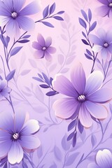 Lavender pastel template of flower designs with leaves