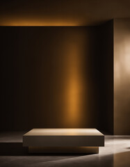 Luxurious minimalistic background with a plinth for product presentation