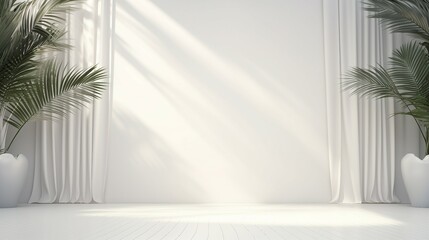 Elegant White Studio Background for Modern Product Presentation with Minimalist Design and Clean Composition &ndash; Perfect for Web Banners and Corporate Branding.