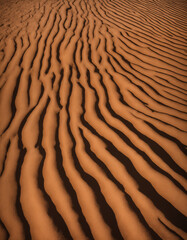 Top view of dunes in the desert with copy space