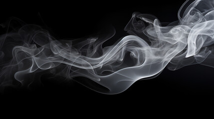 smoke cloud frame isolated on black background, generative ai