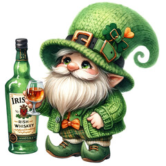 Obraz premium cute watercolor st.patrick gnome