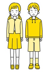 小学生の男の子と女の子