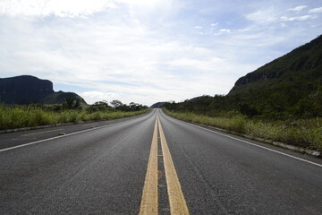 Road on a cloudy day.