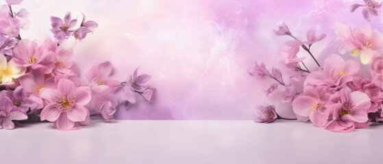 Cherry blossom background. Floral spring background with space for text.