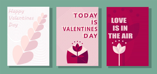 Happy Valentine's Day. Mosaic geometric pattern in Scandinavian style. Seamless vector.